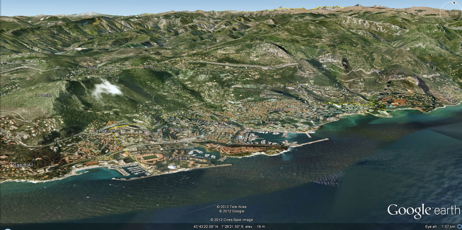 Monaco Earth Map